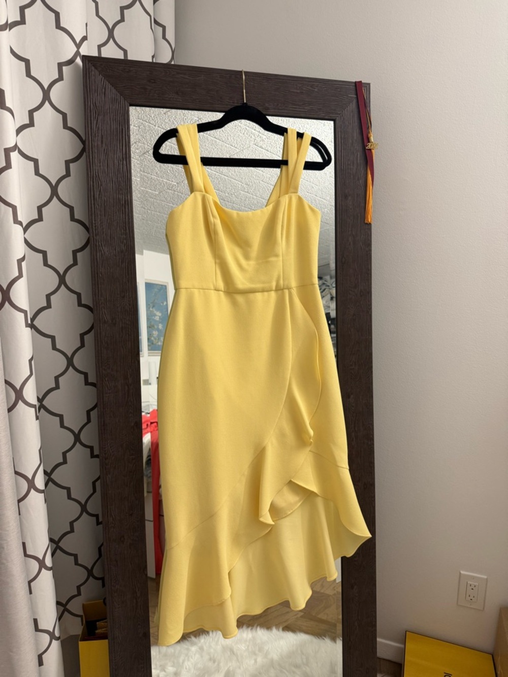 Xscape Pale Yellow High-Low Ruffle Skirt - Picture 3 of 5